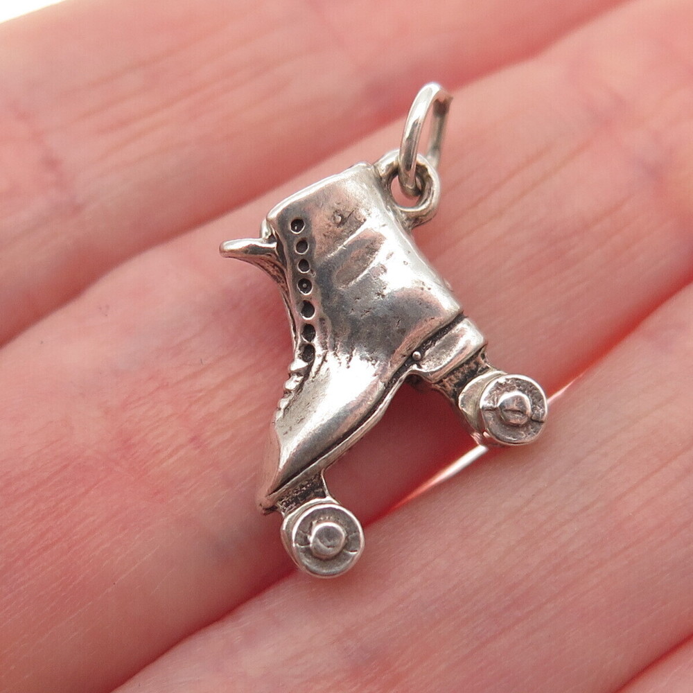 Sunwest 925 Sterling Silver Vintage Roller Skates 3D Mini Charm Pendant